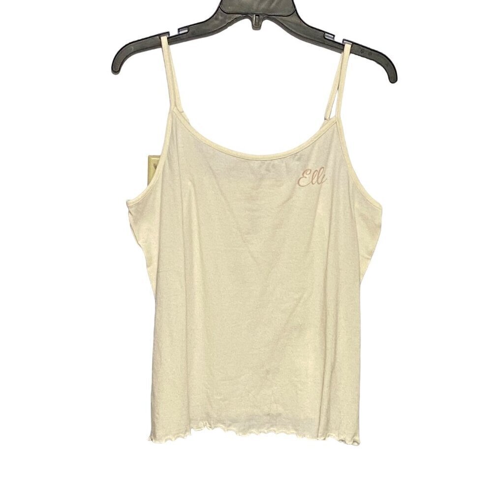 Elle Cream Tank‎ Top Adjustable Straps Women’s Size Large NWT